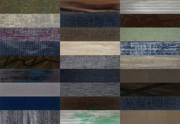 ($1.19 Sq Ft) - Assorted Multi Color Plank Peel & Stick Carpet Tiles