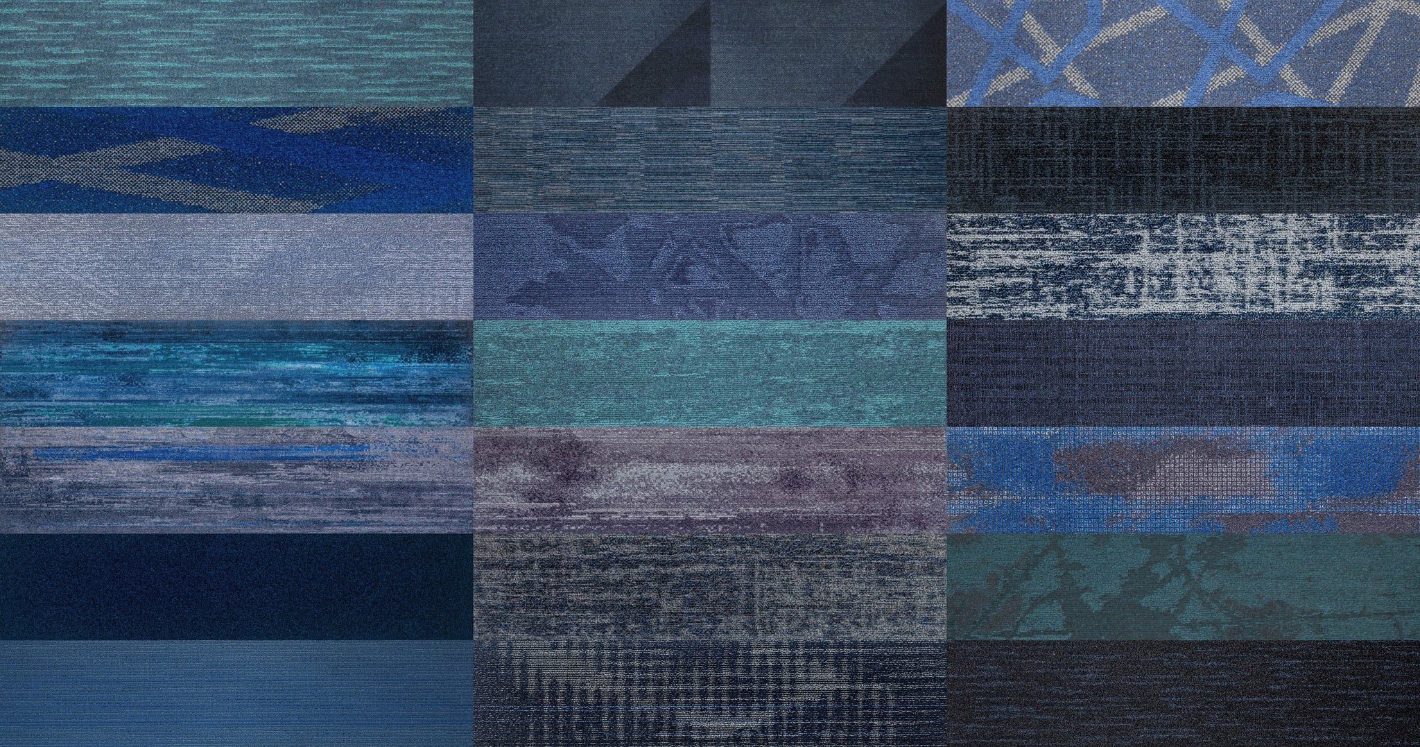 (1.29$ Sq Ft) - Assorted Blue Plank Mix and Match Carpet Tiles