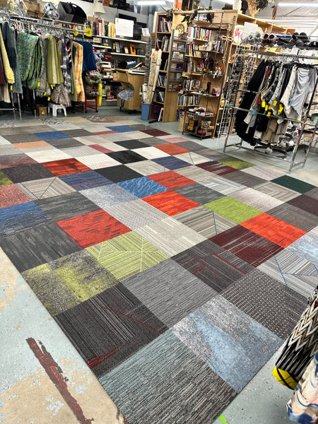 ($0.99 Sq Ft) - Assorted Multi Color Square Mix and Match Carpet Tiles